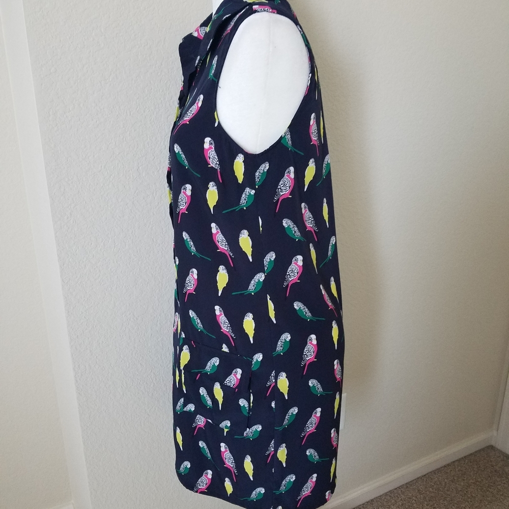 Banana Republic Navy Parakeet Dress Size 4 - Picture 2 of 10